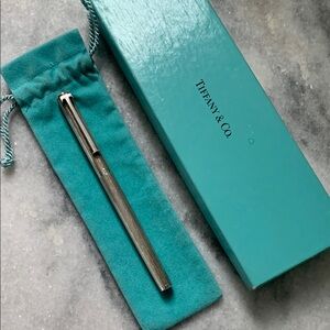 Tiffany & Co. Silver Pen with Teal Pouch